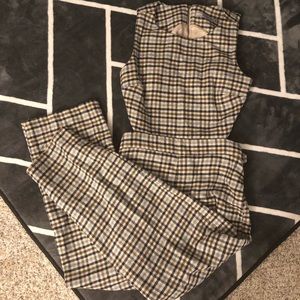 ASOS cutout jumpsuit with check pattern